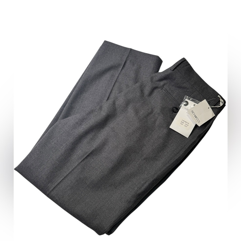 Patrick Setto Gentlemen Superb Wool Dress Pants Pleated Front Gray Size 34x42
